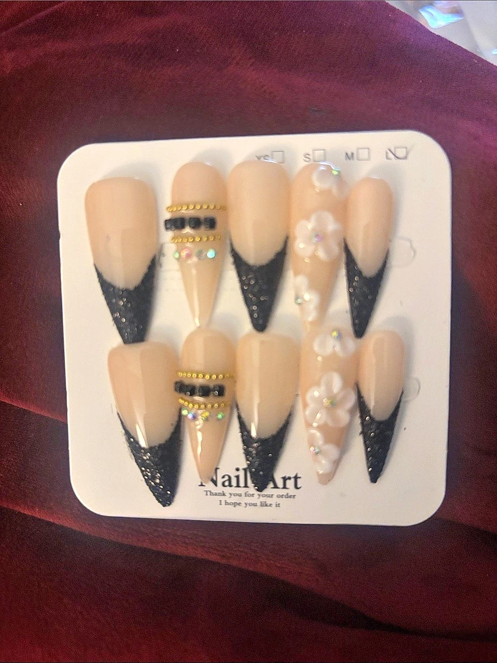 Pink & Black Press-On Nails